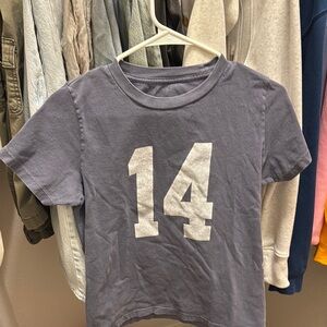 Brandy Melville Gray Tee with White Number Print